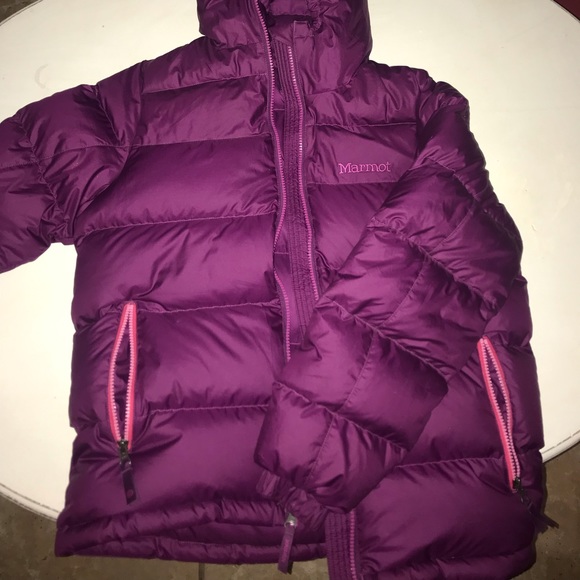 Womens/child's marmot purple down jacket